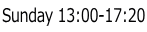 Sunday 13:00-17:20